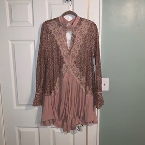Free People Secret Origins Pieced Lace Tunic